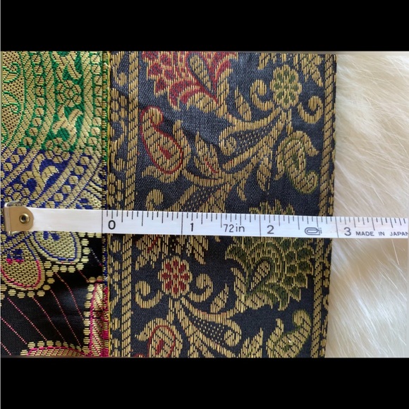 Hand Embroidered Gold Multicolored Tasseled Handbag - Picture 12 of 14